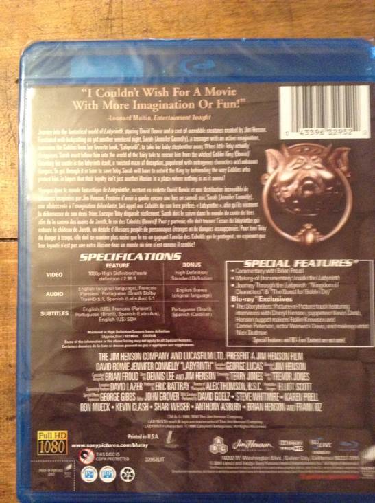 Labyrinth Blu-ray movie collectible [Barcode 043396329522] - Main Image 2