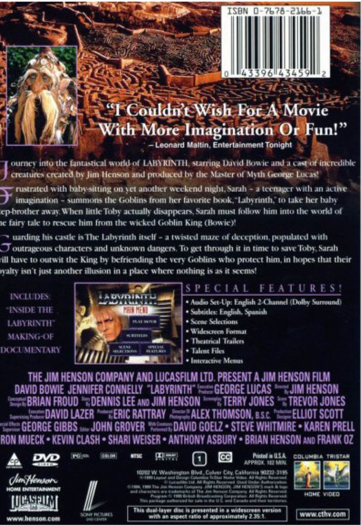 Labyrinth DVD movie collectible [Barcode 5035822720992] - Main Image 2