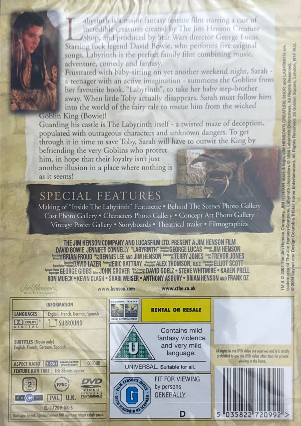 Labyrinth DVD movie collectible [Barcode 5035822720992] - Main Image 3