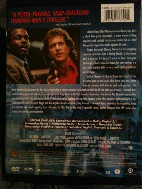 Lethal Weapon DVD movie collectible [Barcode 085391170921] - Main Image 2