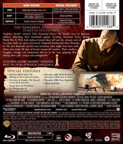 Letters From Iwo Jima Blu-ray movie collectible [Barcode 7321900112888] - Main Image 2