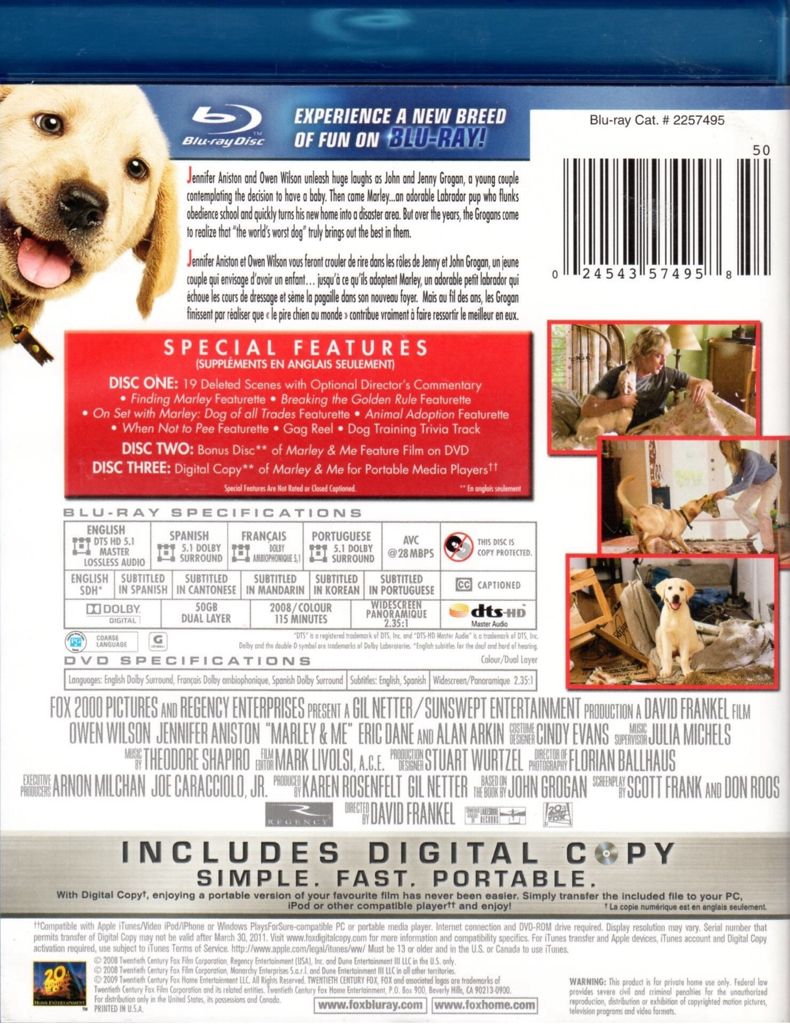 Marley & Me Blu-ray movie collectible [Barcode 024543574958] - Main Image 2
