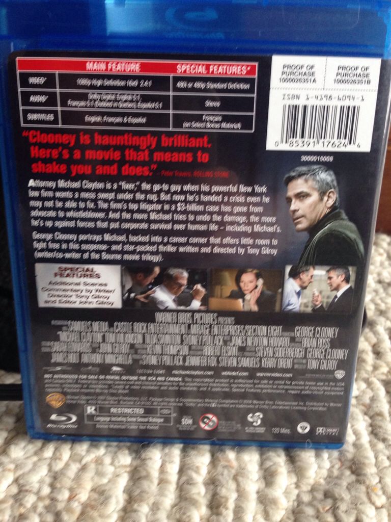 Michael Clayton Netflix movie collectible [Barcode 0085391176244] - Main Image 2