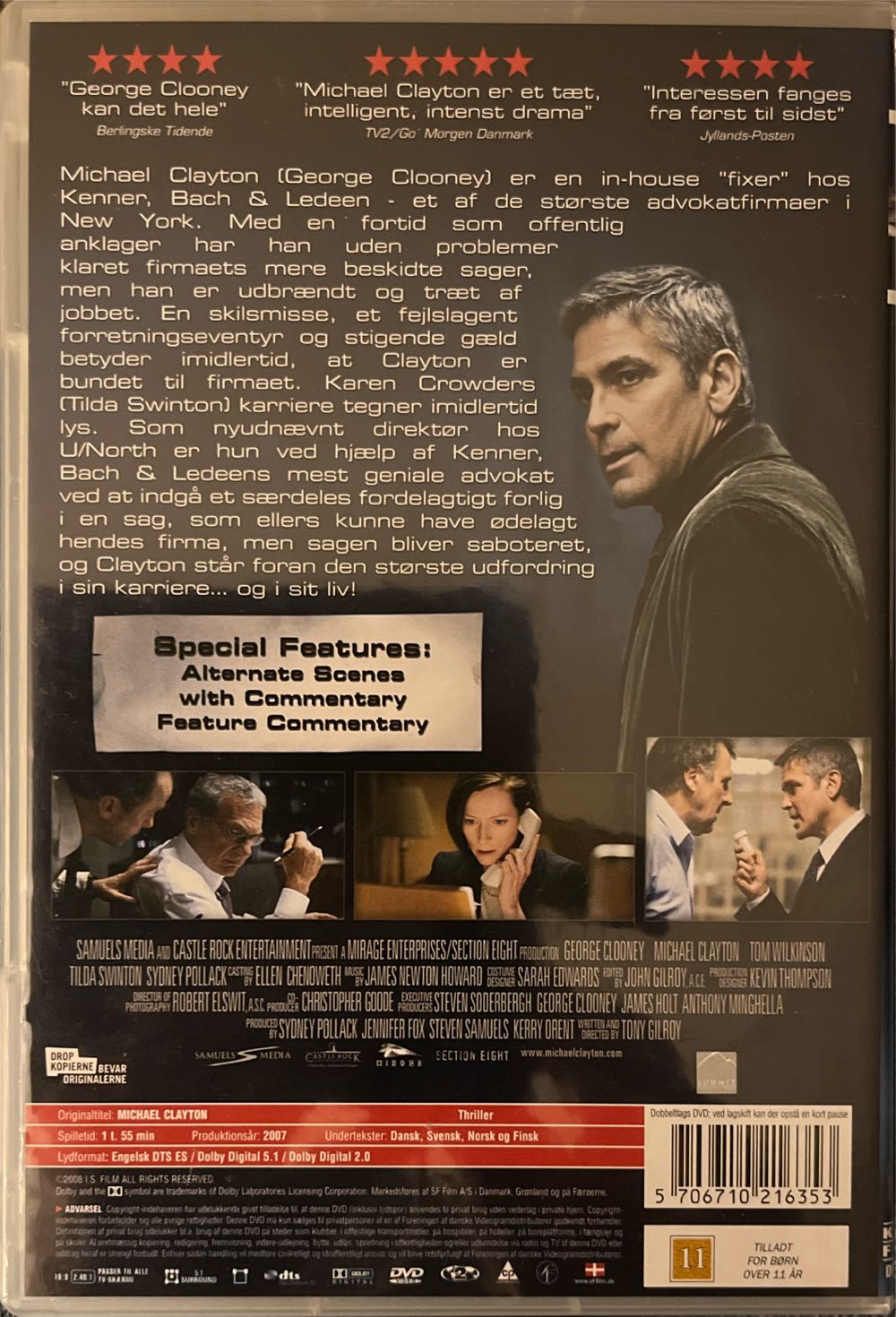 Michael Clayton DVD movie collectible [Barcode 5706710216353] - Main Image 2