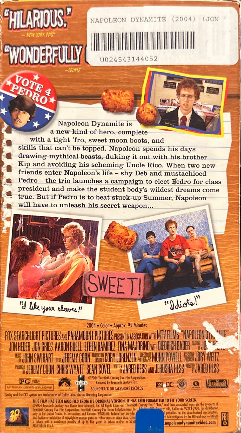 Napoleon Dynamite VHS movie collectible [Barcode 024543144052] - Main Image 2