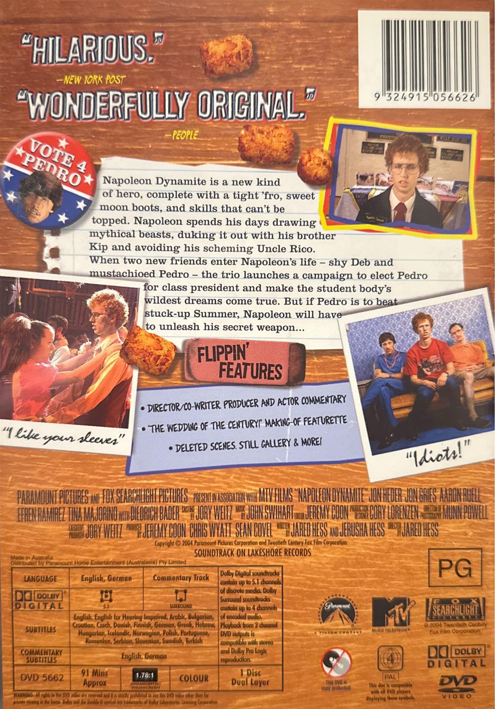 Napoleon Dynamite DVD movie collectible [Barcode 9324915056626] - Main Image 2