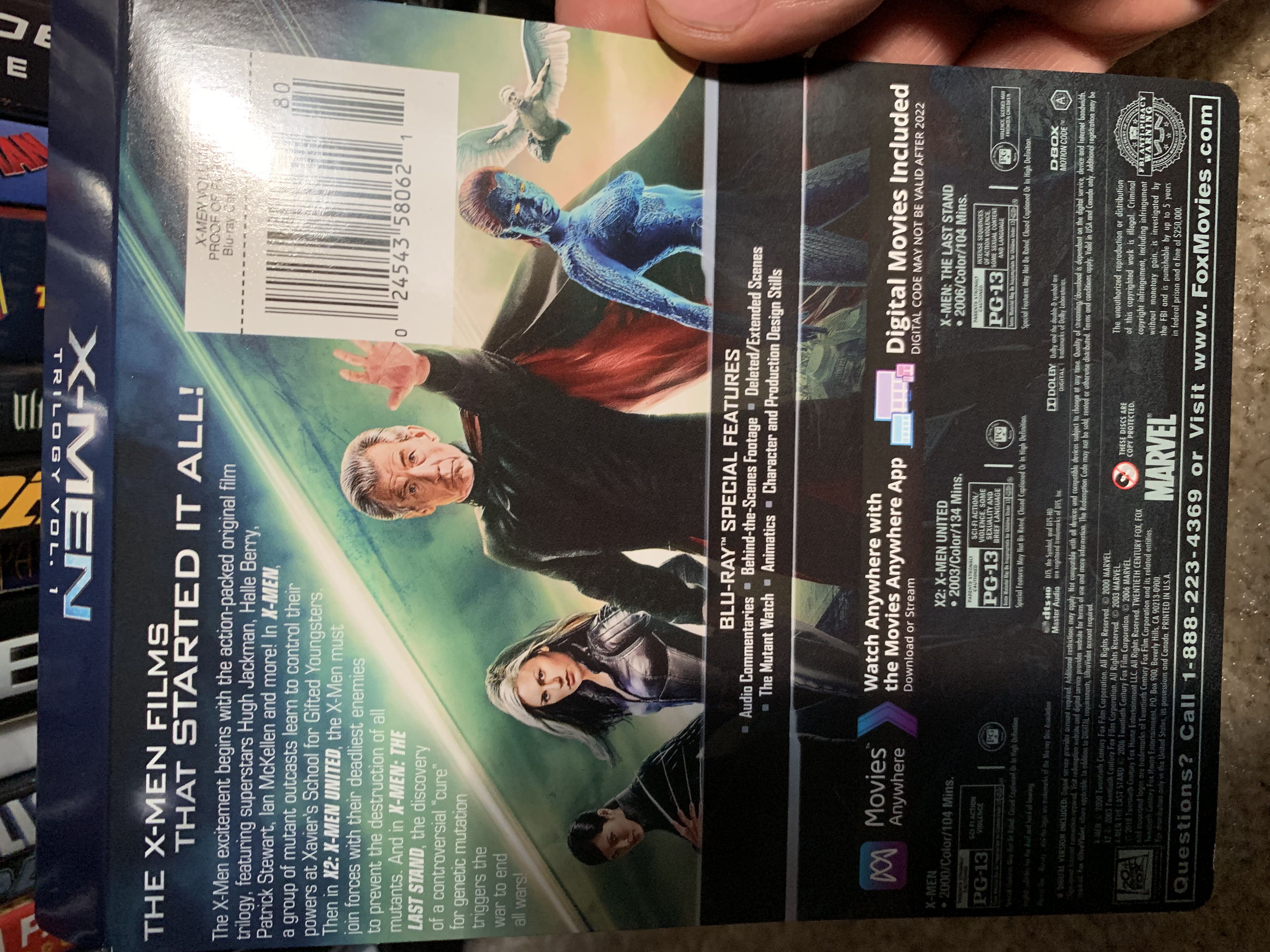 X-Men Trilogy Volume 1 Blu-ray movie collectible [Barcode 024543580621] - Main Image 2