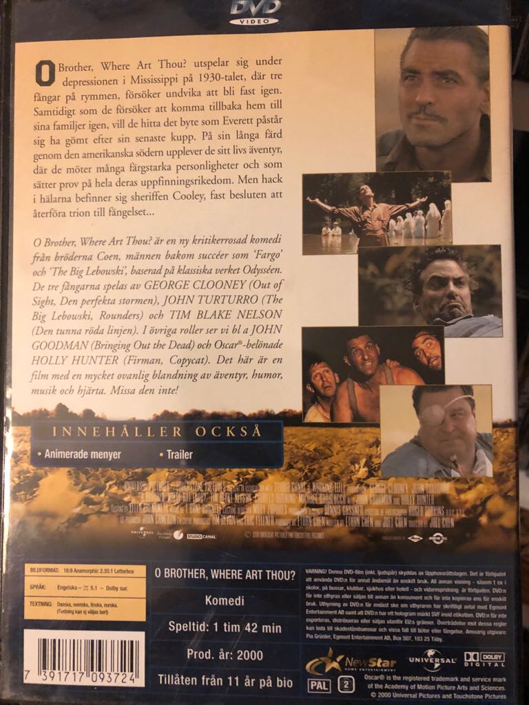 O Brother, Where Art Thou? DVD movie collectible [Barcode 7391717093724] - Main Image 2