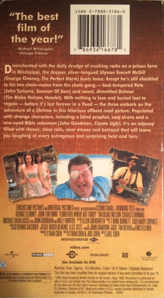 O Brother, Where Art Thou? VHS movie collectible [Barcode 786936166781] - Main Image 2