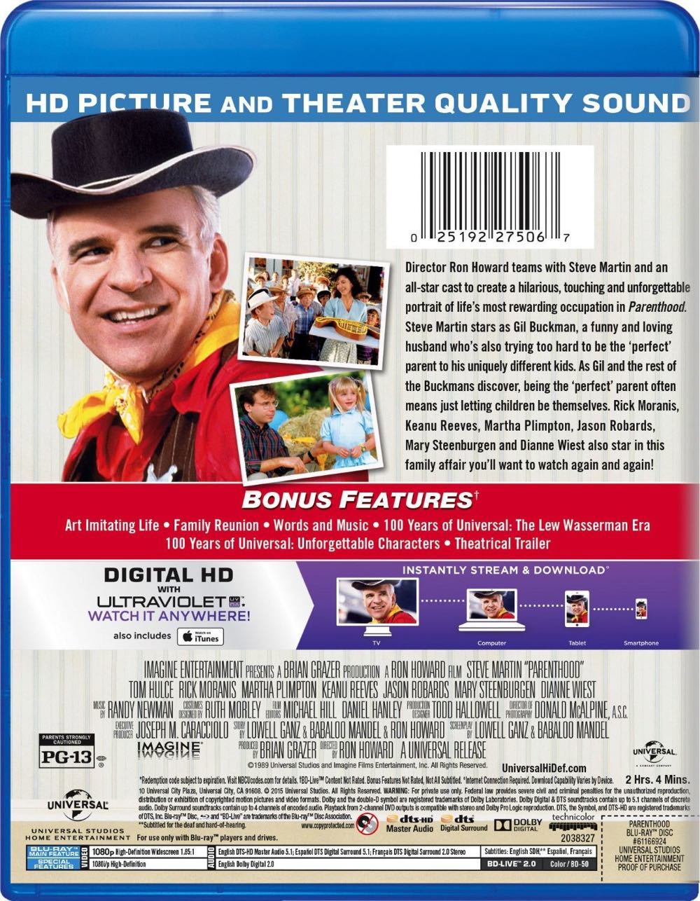 Parenthood Digital Copy movie collectible [Barcode 025102128339] - Main Image 2