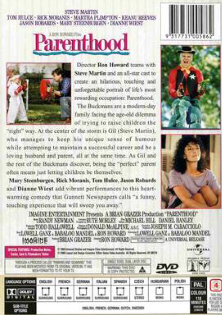 Parenthood (VHS - No Barcode) VHS movie collectible [Barcode 9317731005862] - Main Image 2