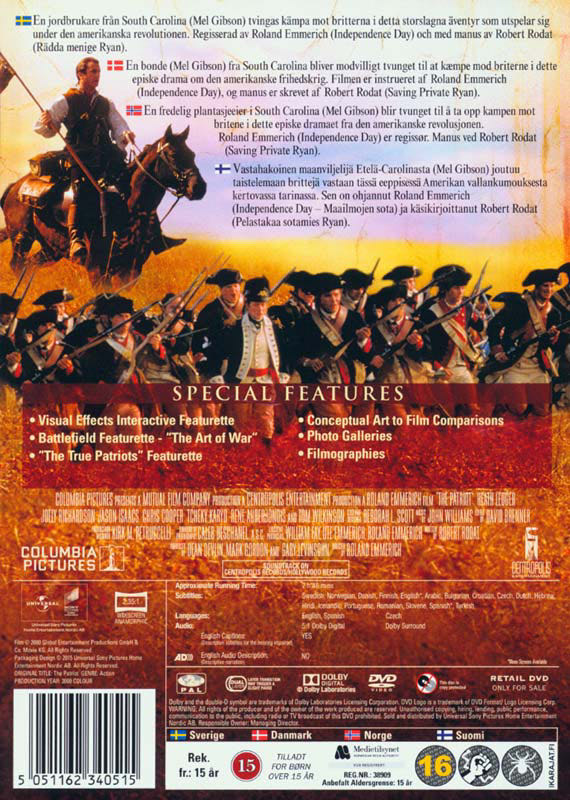 The Patriot DVD movie collectible [Barcode 5051159169518] - Main Image 2