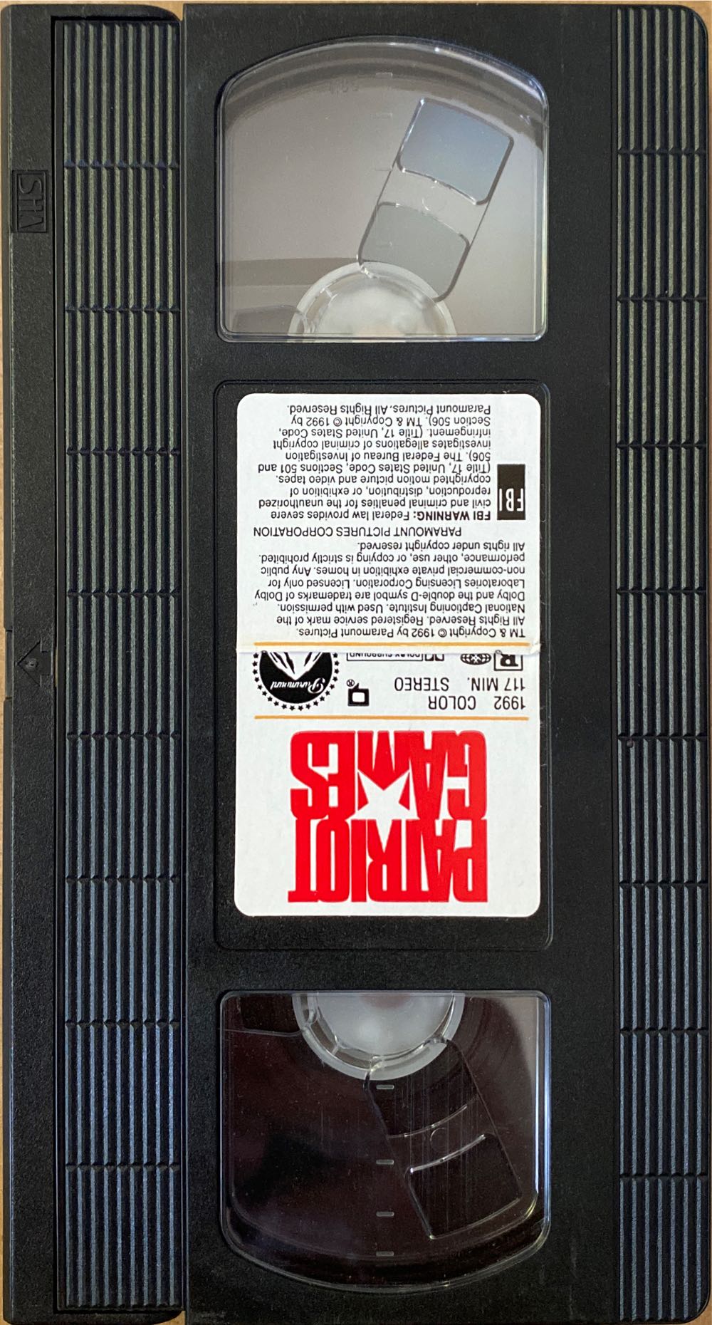 Patriot Games VHS movie collectible [Barcode 097363253037] - Main Image 3