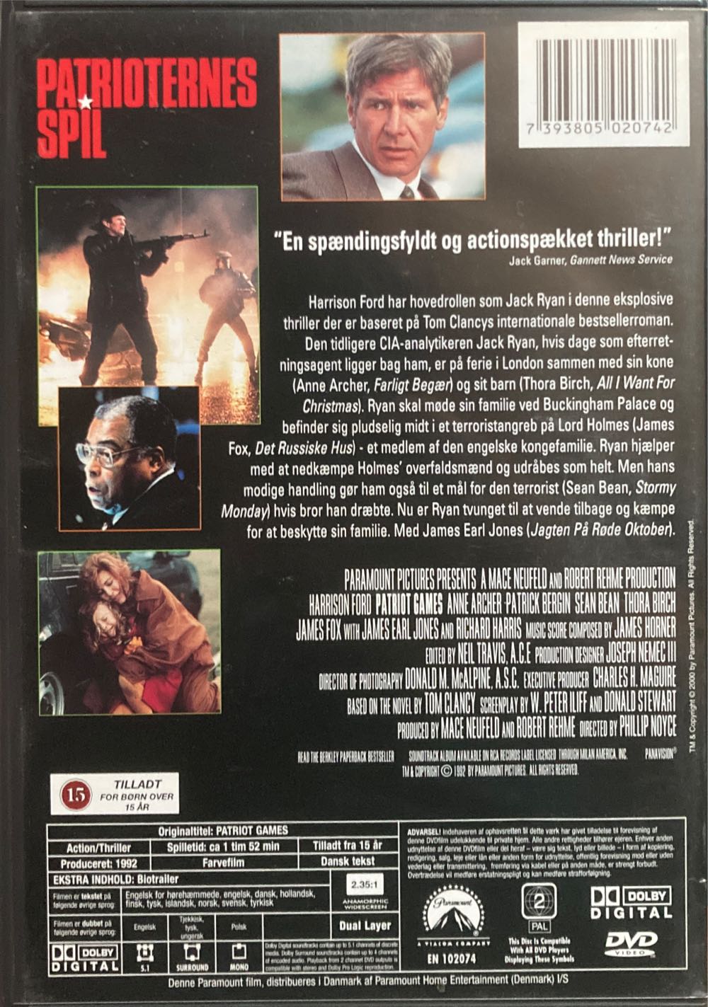 Patrioternes Spil DVD movie collectible [Barcode 7393805020742] - Main Image 2