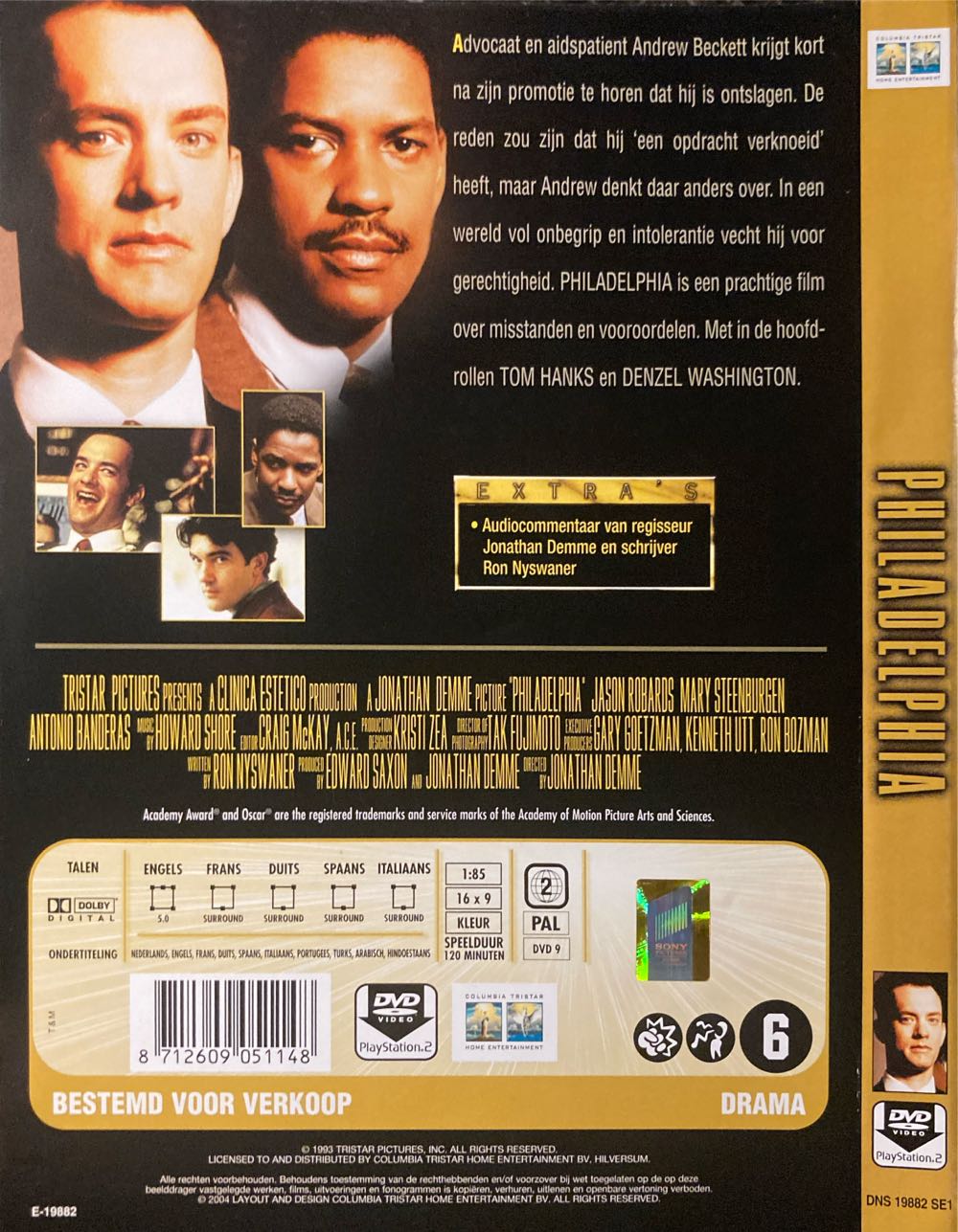 Philadelphia DVD movie collectible [Barcode 8712609051148] - Main Image 2