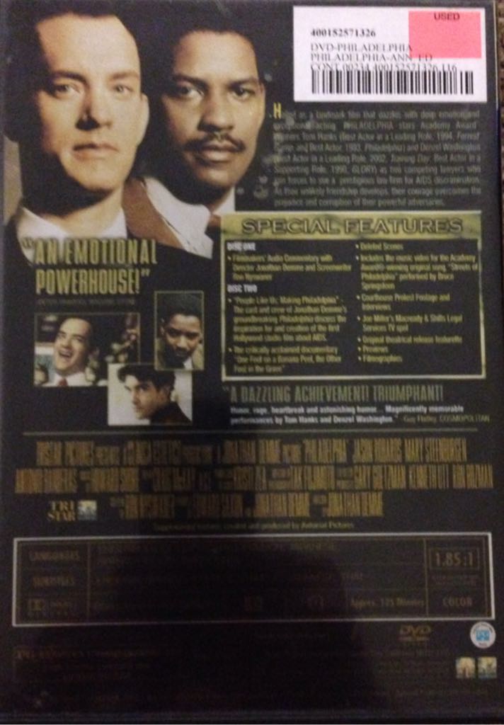 Philadelphia DVD movie collectible [Barcode 9317731000249] - Main Image 2