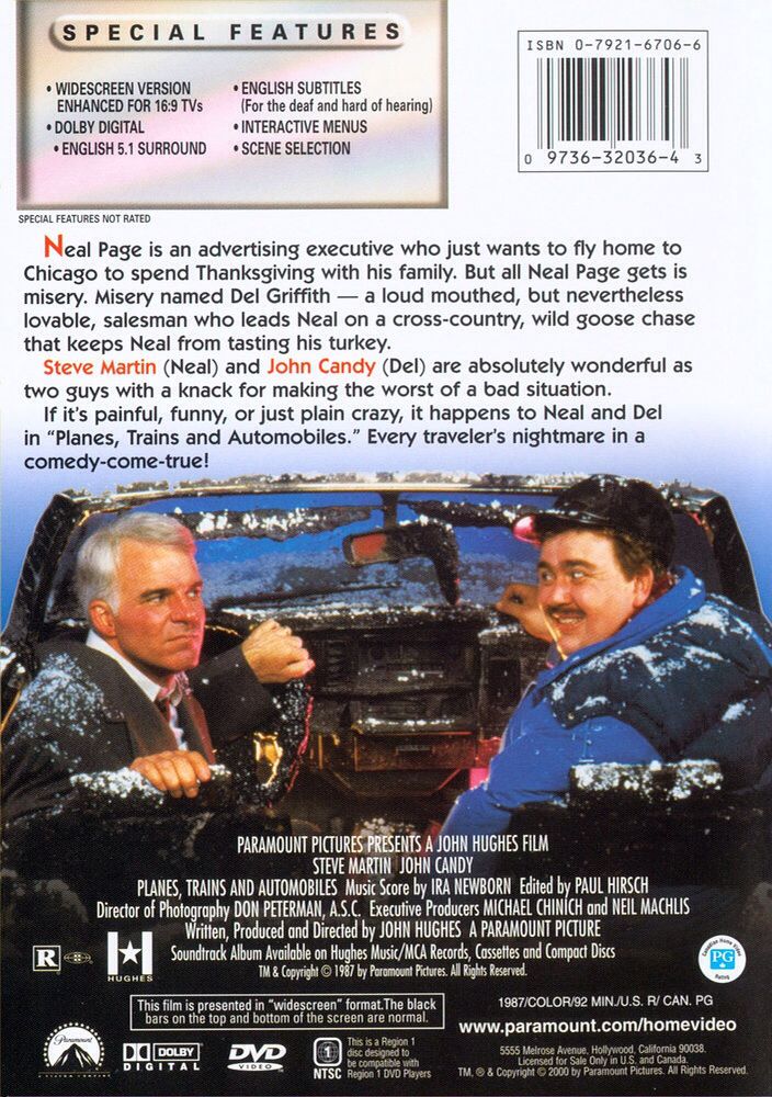 Planes,Trains and Automobiles DVD movie collectible [Barcode 097363203629] - Main Image 2