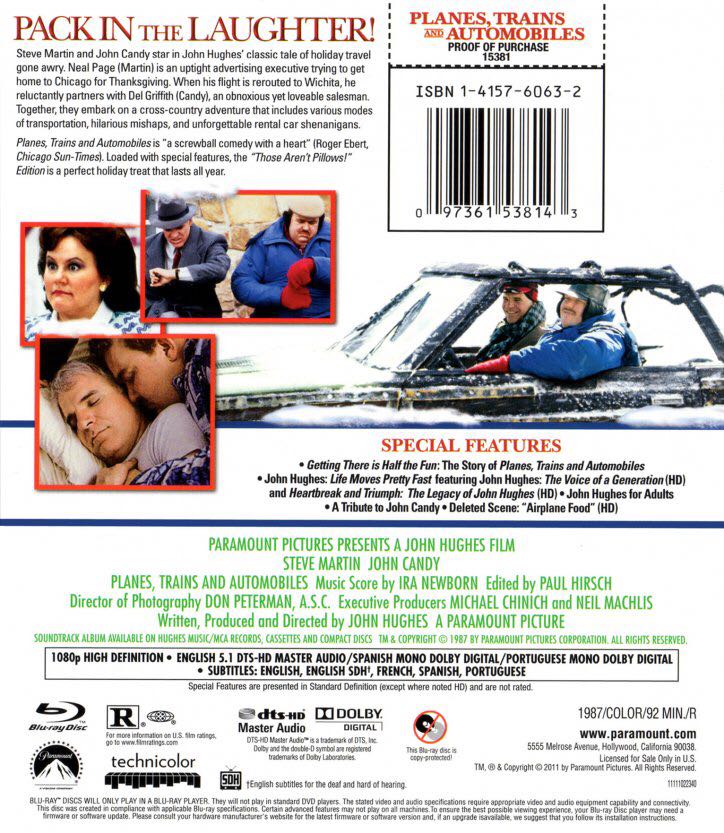 Planes, Trains and Automobiles Blu-ray movie collectible [Barcode 5051368229133] - Main Image 2