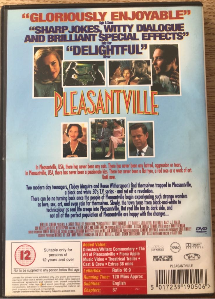 Pleasantville DVD movie collectible [Barcode 5017239190506] - Main Image 2
