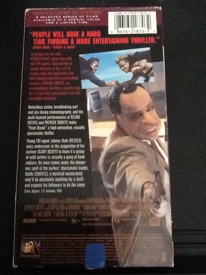 Point Break VHS movie collectible [Barcode 086162187032] - Main Image 2