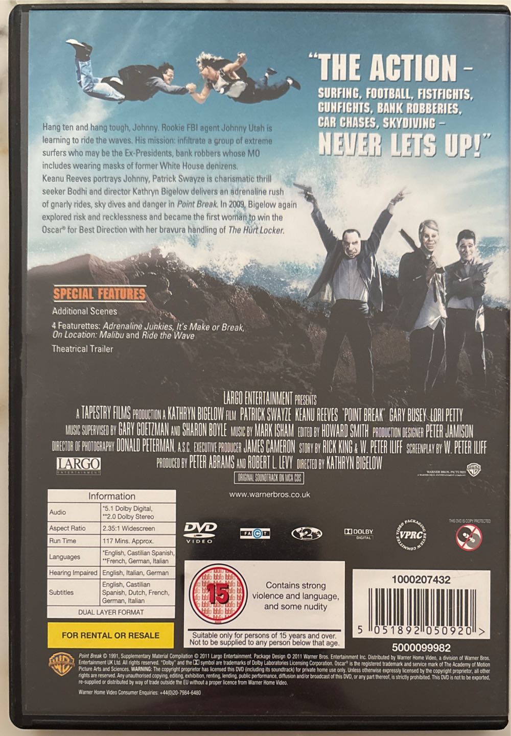 Point Break DVD movie collectible [Barcode 5051892050920] - Main Image 2