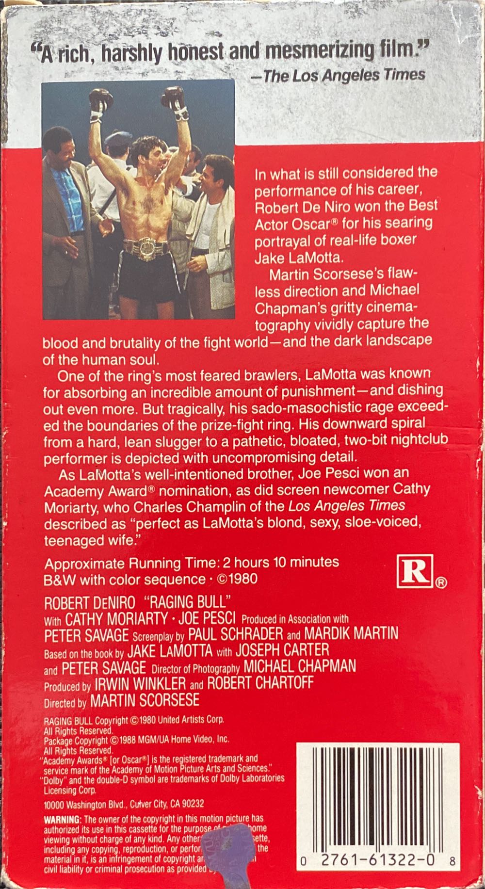 Raging Bull VHS movie collectible [Barcode 027616132208] - Main Image 2