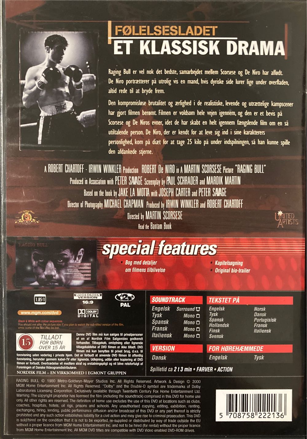 Raging Bull DVD movie collectible [Barcode 5708758222136] - Main Image 2