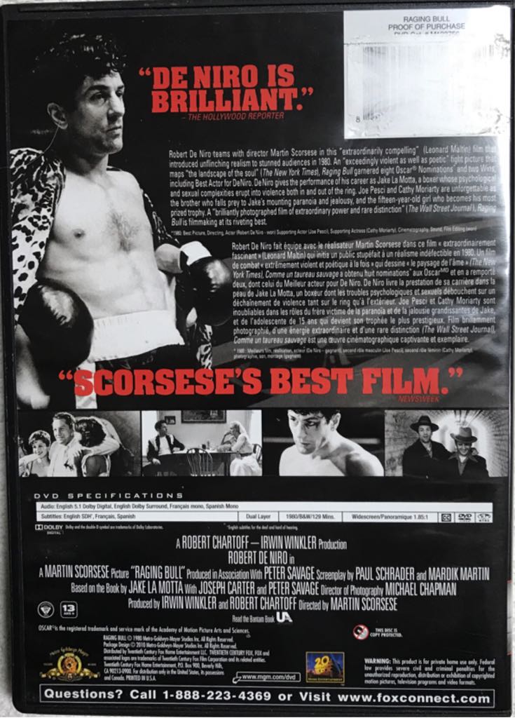 Raging Bull DVD movie collectible [Barcode 8712626048091] - Main Image 2