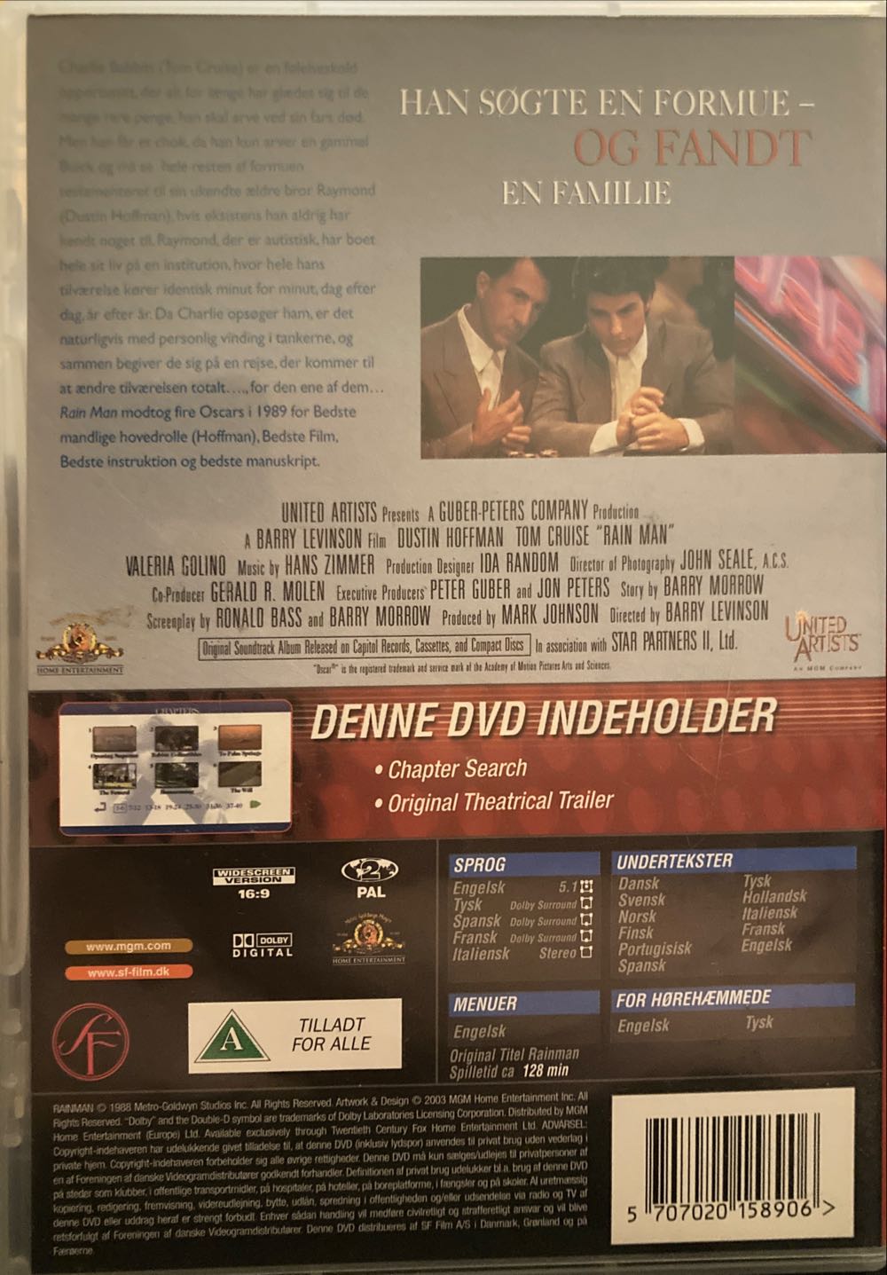 Rain Man DVD movie collectible [Barcode 5707020158906] - Main Image 2