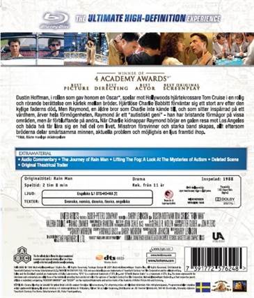 Rain Man - L’Uomo Della Pioggia Blu-ray movie collectible [Barcode 7391772576248] - Main Image 2