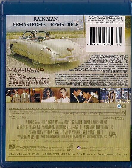Rain Man Blu-ray movie collectible [Barcode 883904309161] - Main Image 2