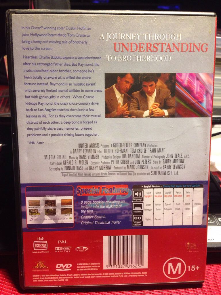 Rain Man DVD movie collectible [Barcode 9321337016252] - Main Image 2