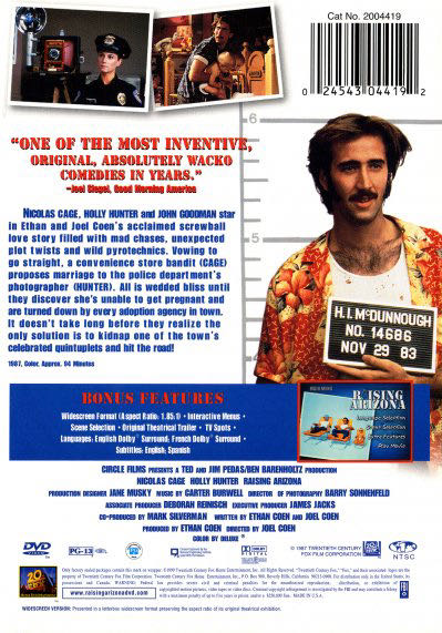 Raising Arizona DVD movie collectible [Barcode 086162123023] - Main Image 3