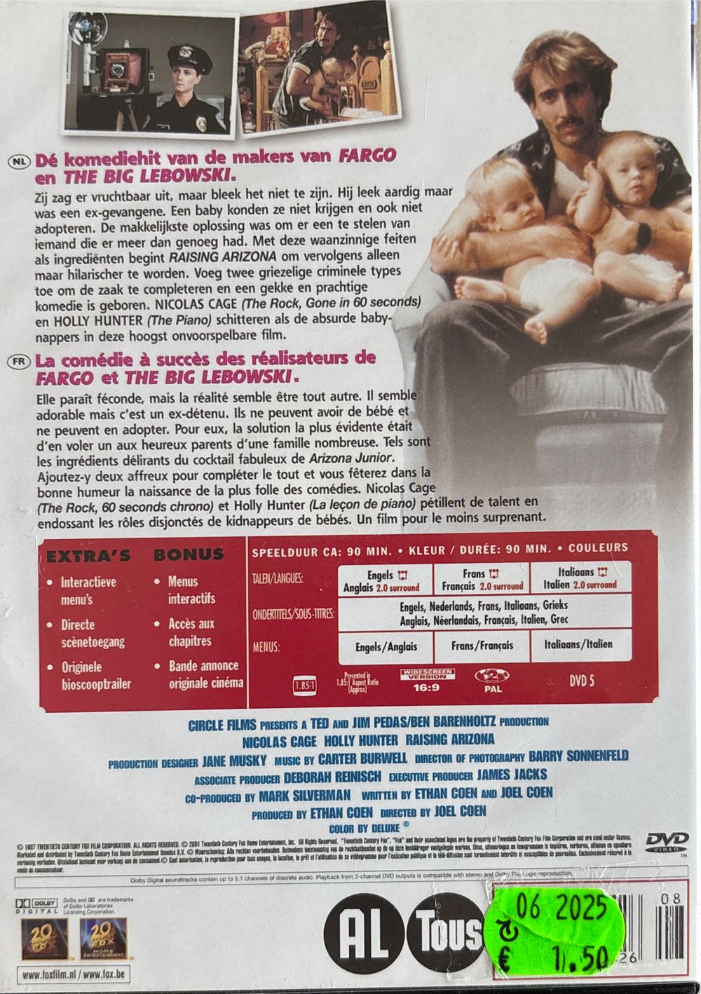 Raising Arizona DVD movie collectible [Barcode 08616251915] - Main Image 2