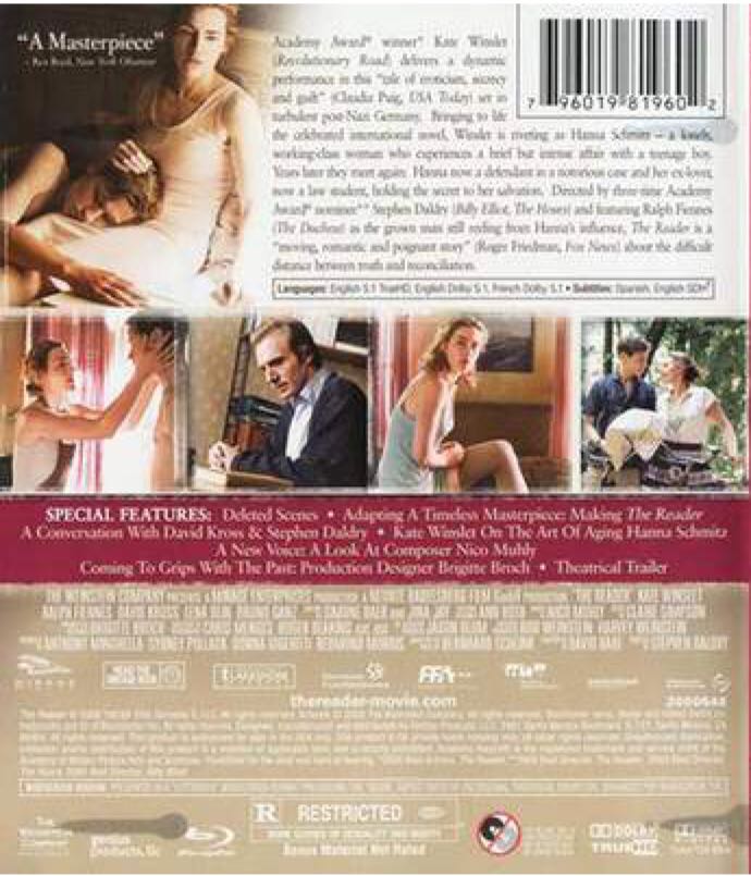 The Reader Blu-ray movie collectible [Barcode 796019819596] - Main Image 2