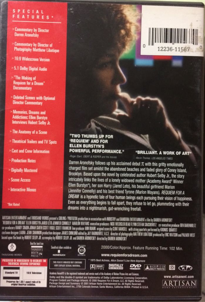 Requiem for a Dream DVD movie collectible [Barcode 012236115670] - Main Image 2