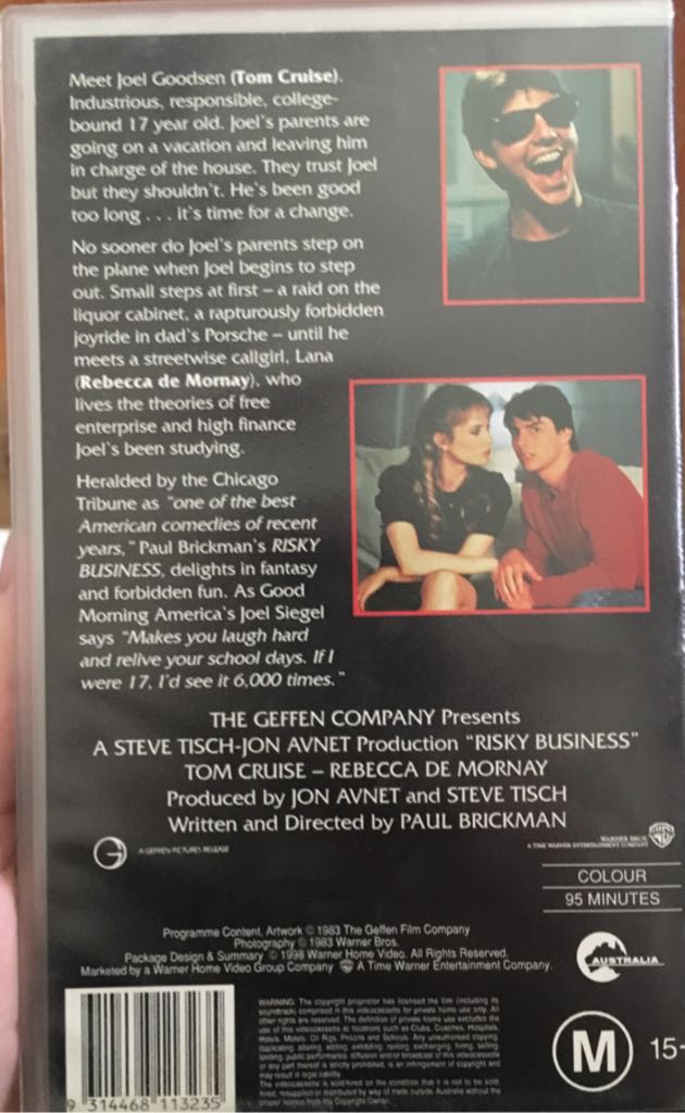 Risky Business (1983) (Clamshell) VHS movie collectible [Barcode 012569671638] - Main Image 2