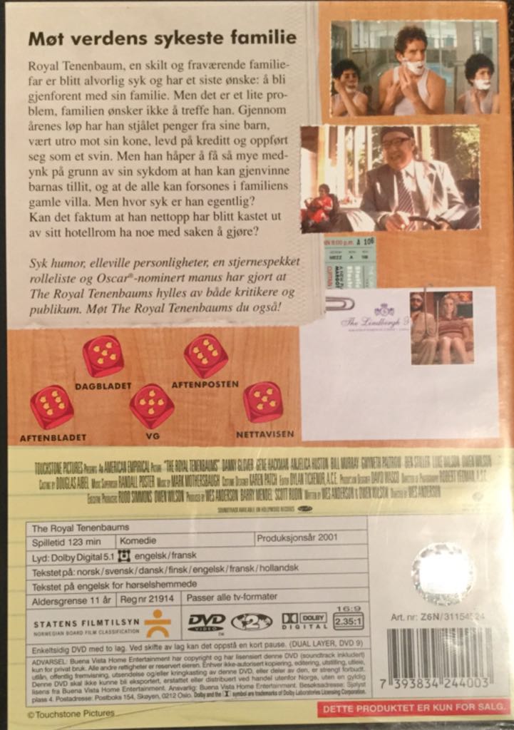 The Royal Tenenbaums  movie collectible [Barcode 7393834244003] - Main Image 2