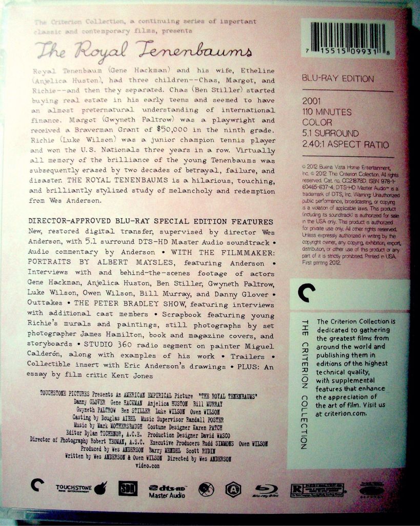 The Royal Tenenbaums Blu-ray movie collectible - Main Image 2