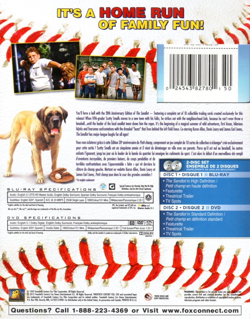 The Sandlot Blu-ray movie collectible [Barcode 024543827801] - Main Image 2