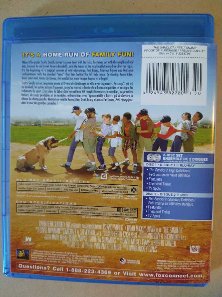 The Sandlot Blu-ray movie collectible [Barcode 024543827801] - Main Image 3