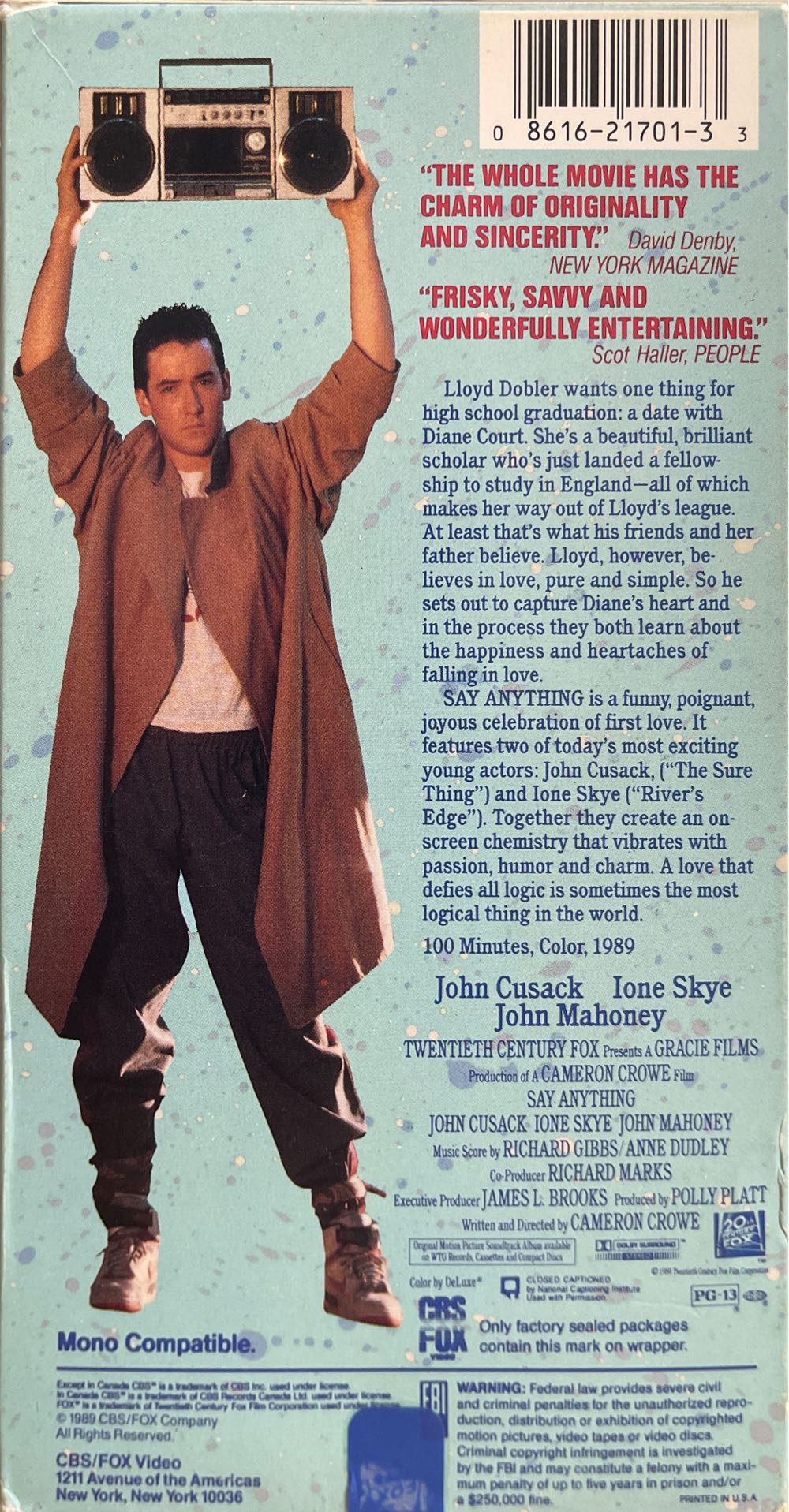 Say Anything (VHS) VHS movie collectible [Barcode 086162170133] - Main Image 4