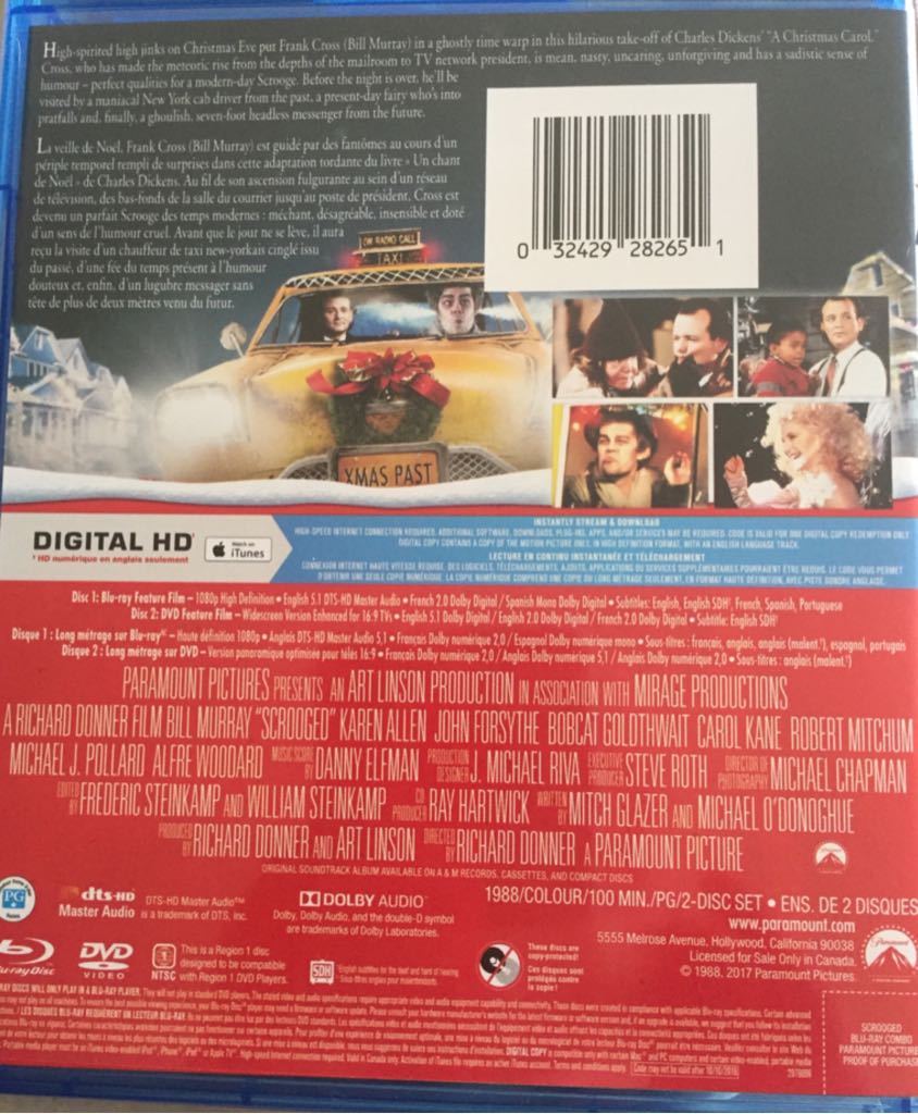 Scrooged Blu-ray movie collectible [Barcode 032429282651] - Main Image 2