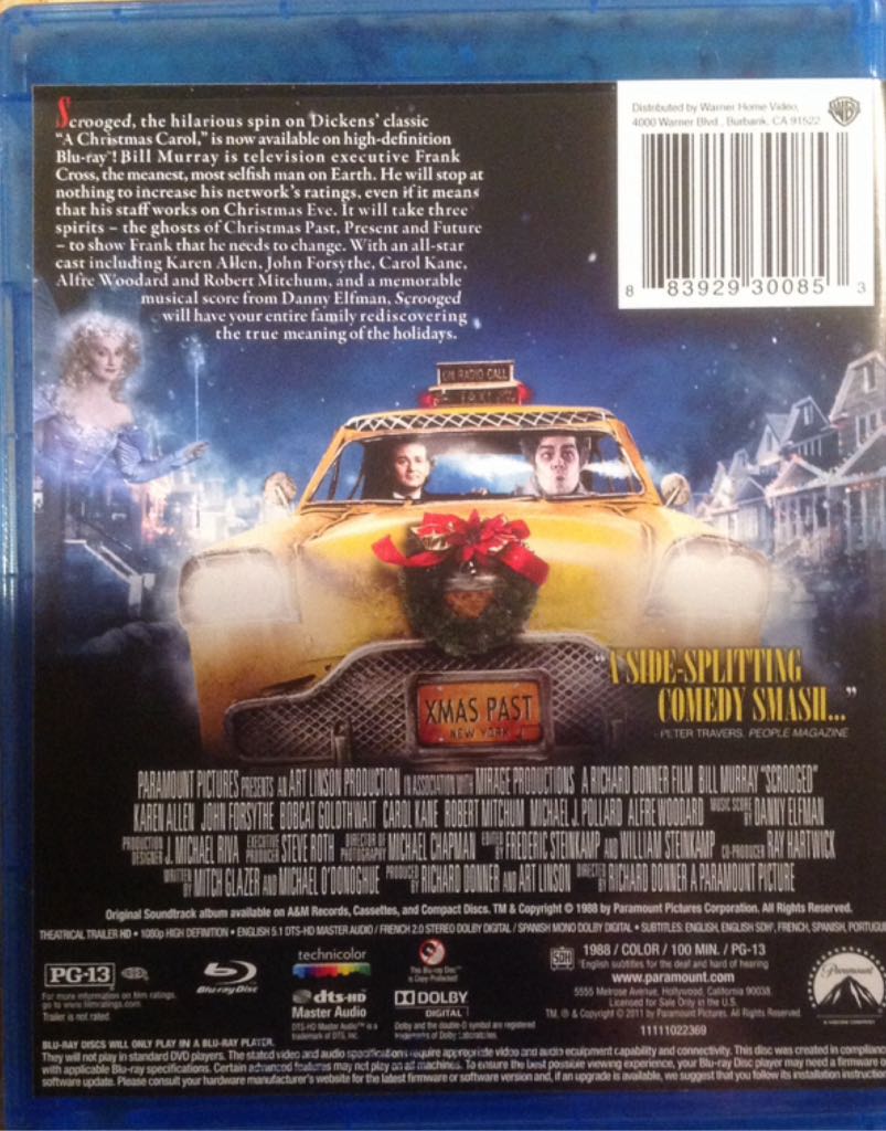 * BR : Scrooged Blu-ray movie collectible [Barcode 883929300853] - Main Image 2