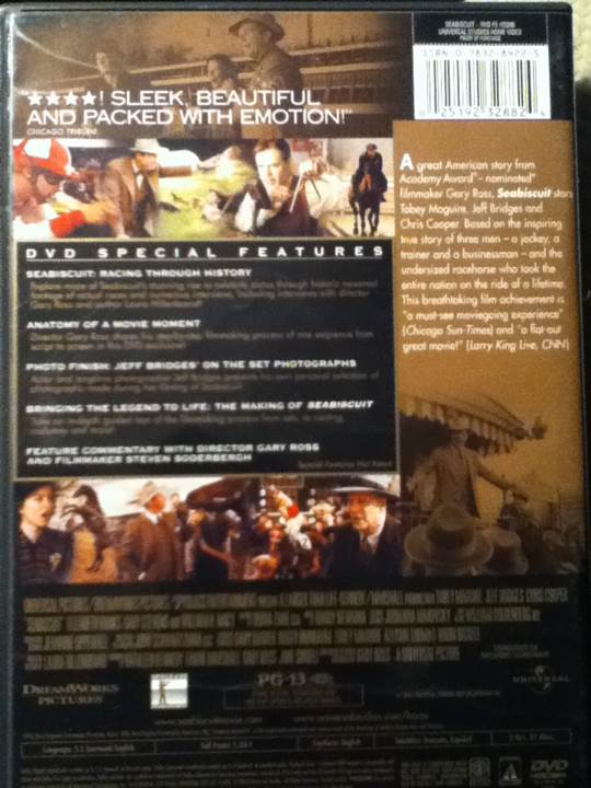 Seabiscuit DVD movie collectible [Barcode 025192328824] - Main Image 2