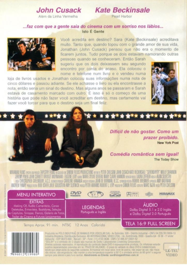 Serendipity (Vudu) Fandango at Home movie collectible [Barcode 031398147596] - Main Image 2