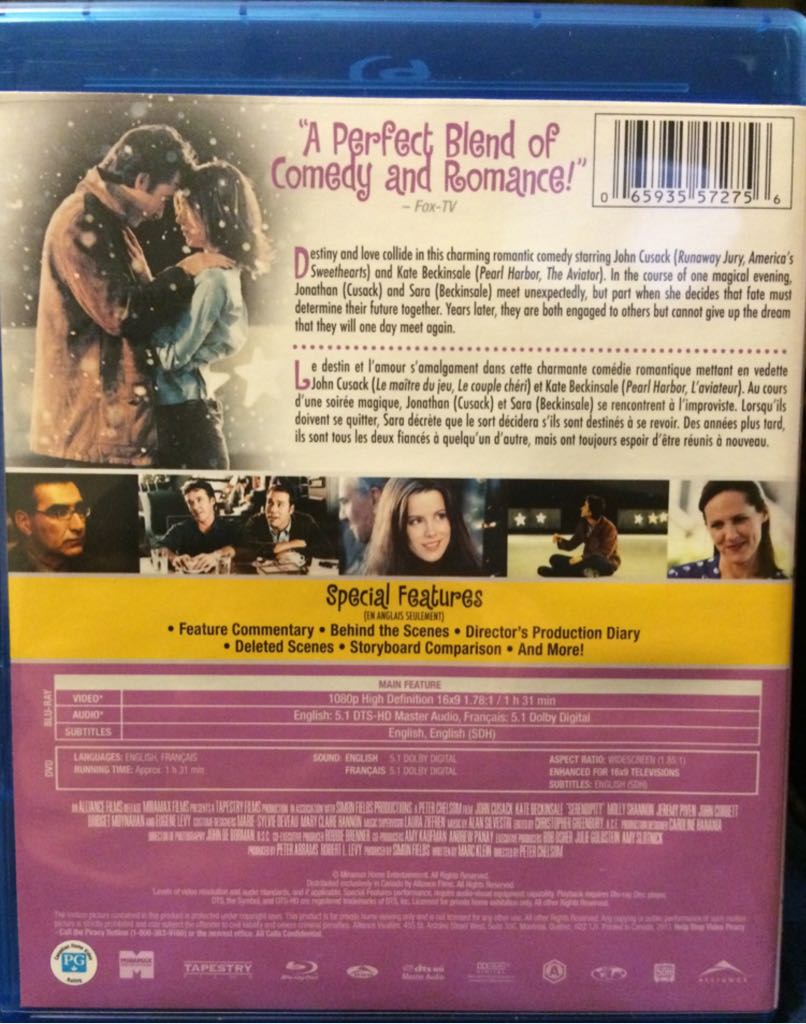 Serendipity Blu-ray movie collectible [Barcode 065935572756] - Main Image 2