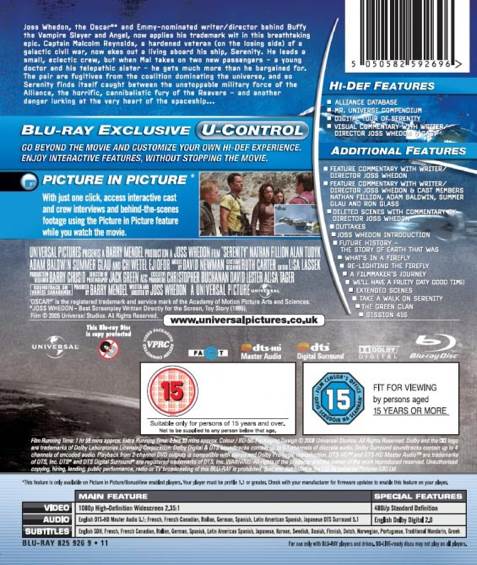 * BR : Serenity Blu-ray movie collectible [Barcode 025195055796] - Main Image 2