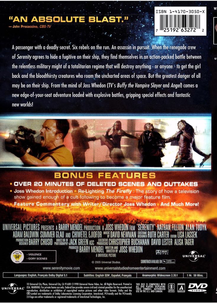 Serenity DVD movie collectible [Barcode 5050582590531] - Main Image 2