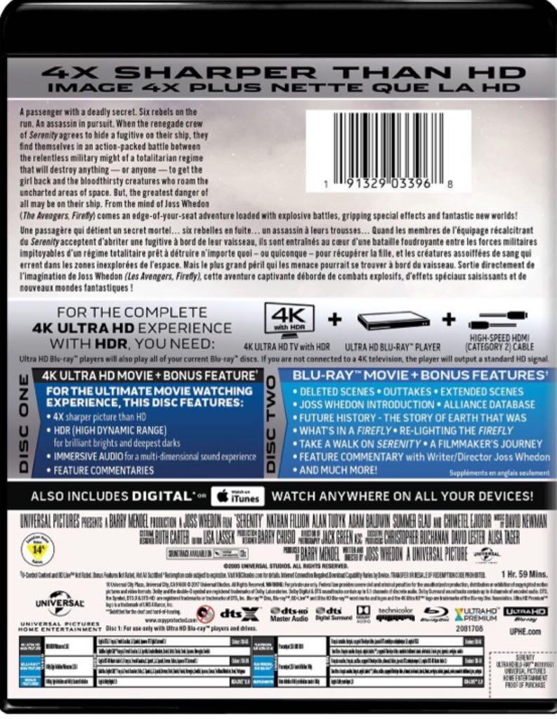 Firefly Serenity 2005 4K Ultra HD movie collectible [Barcode 5053083132668] - Main Image 2
